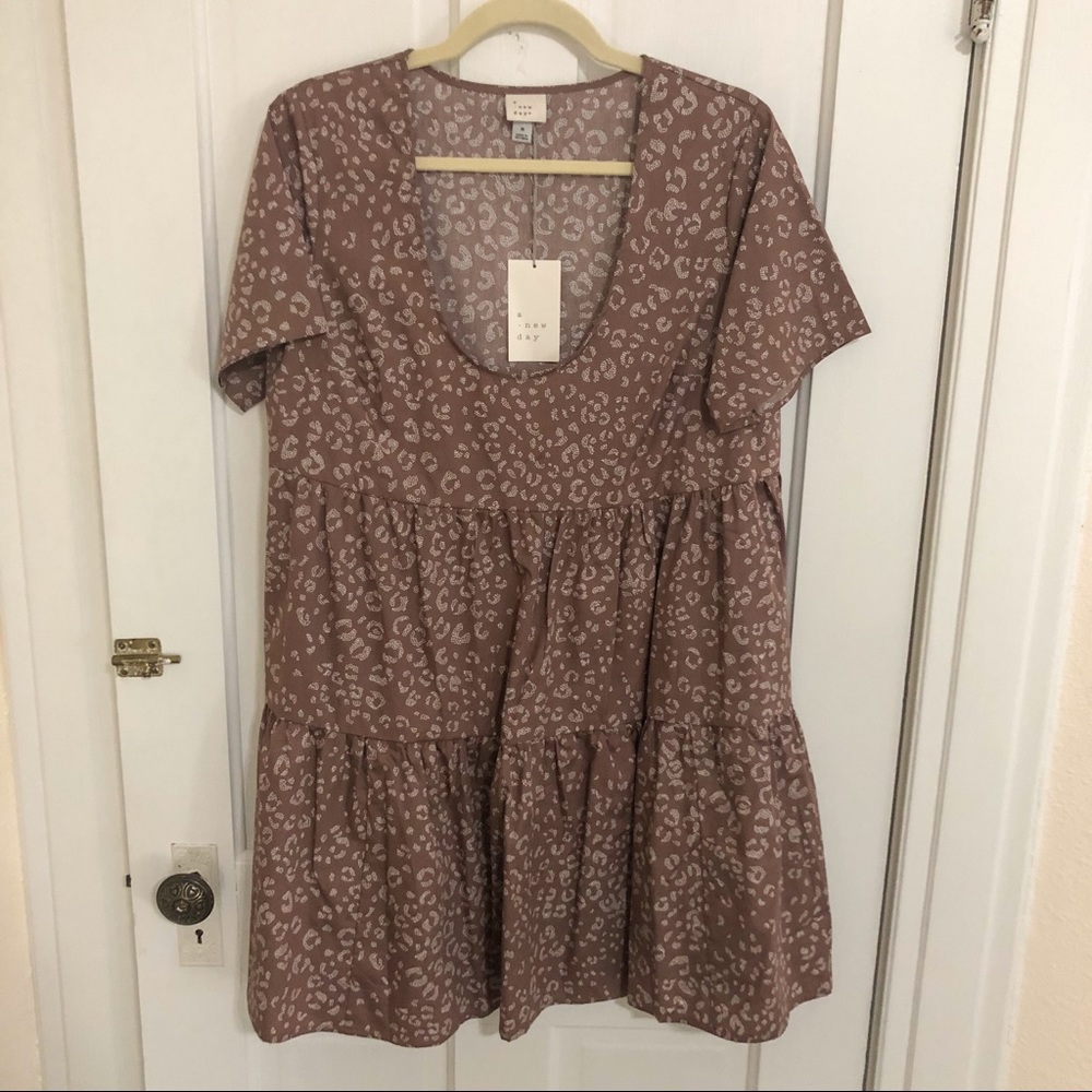 Leopard Print Babydoll Dress